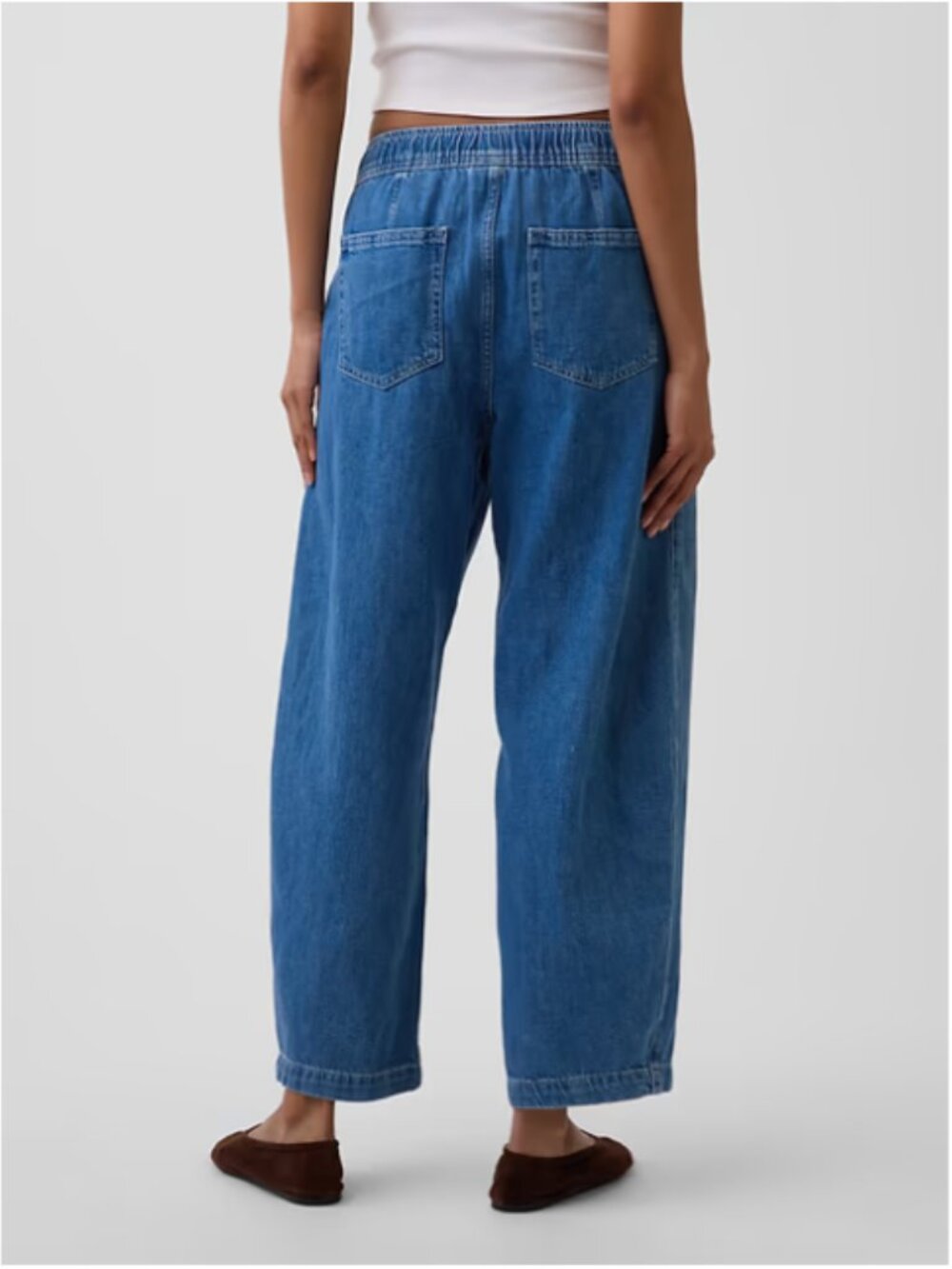NWT GAP High Rise Easy Barrel Jeans - Elastic waist - Picture 2 of 9